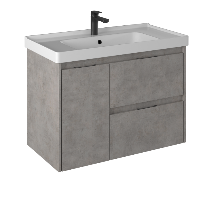 Тумба с раковиной Briz Чикаго подвесная, бетон, 90 см