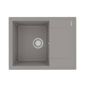 Кухонная мойка Lemark IMANDRA 640 9910021 врезная прямоугольная с крылом из кварцгранита грей