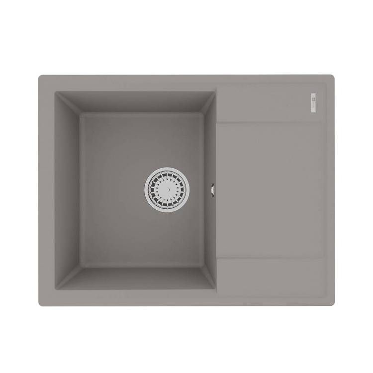 Кухонная мойка Lemark IMANDRA 640 9910021 врезная прямоугольная с крылом из кварцгранита грей