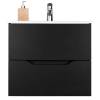 Тумба с раковиной Orange Line Li-60Tub+Ra подвесная, черный матовый фото 2