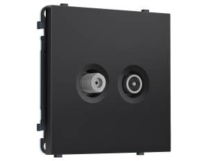 Комплект механизма TV розетки оконечной+SAT Ambrella Volt Sigma MS813310 черный матовый