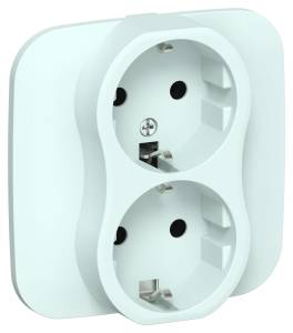 Розетка 2-местная с заземлением IEK Flite FI-R21A-16-K94 холодный лед