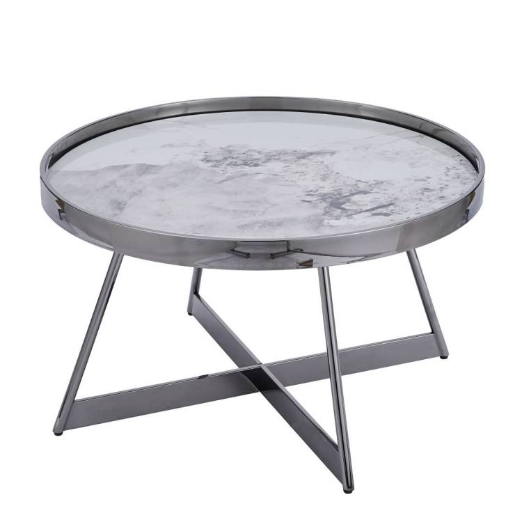 Стол журнальный Stool Group Гера ECT-280-GM сталь тёмный хром 80x80x45