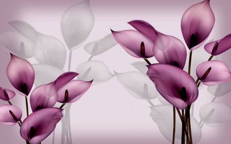 3D Фотообои Artegrafico «Фиолетовые каллы» GM-114 акварель