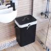 Корзина для белья Wasserkraft Nuthe WB-910-L черный, серый фото 2