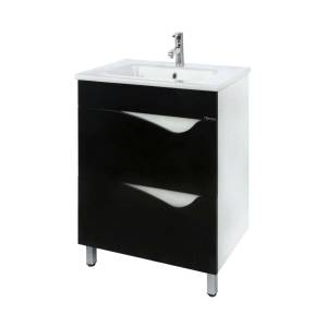 Тумба с раковиной Bellezza Эйфория 60 2 ящ. Черный