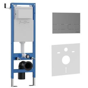 Система инсталляции для унитазов Iberica Blanca Inox-S IB.001М.016.02 кнопка смыва вороненая сталь