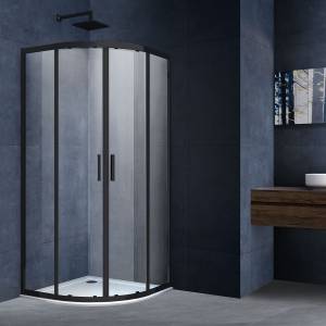 Душевой уголок Vincea Alpha VSQ-3AL900CLB 900x900, профиль черный, стекло прозрачное
