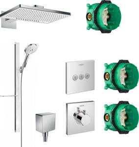 Душевой комплект Hansgrohe Rainmaker Select 460 (2 jet) 24005400 + 27648400 + 26455000 + 15760000 + 15764000