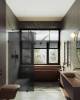 Душевая перегородка MaybahGlass MGD-271-6 79x195, стекло графит матовый 8 мм, профиль черный фото 2