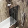 Шторка на ванну MaybahGlass MGV-919-4 99x140, поворотная, стекло графит матовый 6 мм, профиль хром глянцевый