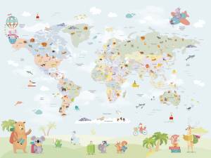 Фреска Ortograf Little friends 34383 Карта - Лесные путешественники 2 Флорентина Суперфасад FFSO