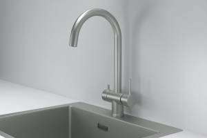 Смеситель для кухни Granula Kitchen Space 7104 сталь матовая