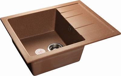 Мойка кухонная GranFest Quadro GF-Q--650L чаша с крылом 650x500мм терракот