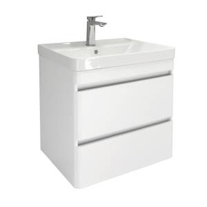 Тумба с раковиной Comforty Енисей-60П2 00-00021337 белый глянец