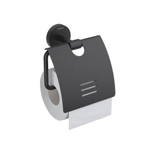 Держатель туалетной бумаги Aquatek Бетта AQ4609MB с крышкой, черный матовый