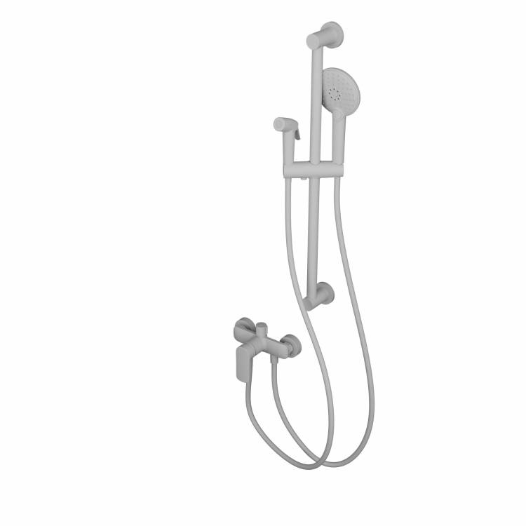 Смеситель для душа Wonzon & Woghand WW-A4888-MW с гарнитуром, белый матовый