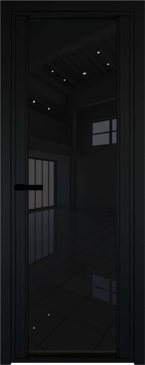 Межкомнатная дверь Profil Doors 2 AGP цвет профиля Черный, стекло безопасное 6 мм черный триплекс 800x2000