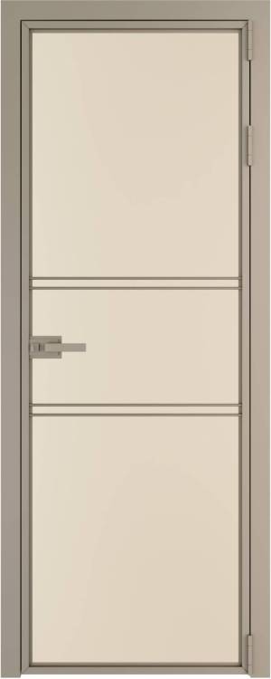 Межкомнатная дверь Profil Doors 2 AX цвет профиля Никель матовый, стекло безопасное 6 мм монохром жемчуг 700x2000