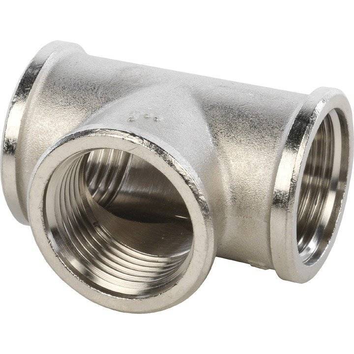 Тройник Stout внутренняя резьба никелированный 1 1/2, арт. SFT-0020-000112