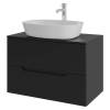 Тумба с раковиной Orange Line Li-80TubMDF+B08-500W черная матовая, 80.5 см