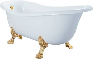 Ванна из искусственного камня Migliore Milady 26240 185x82 белая, золото