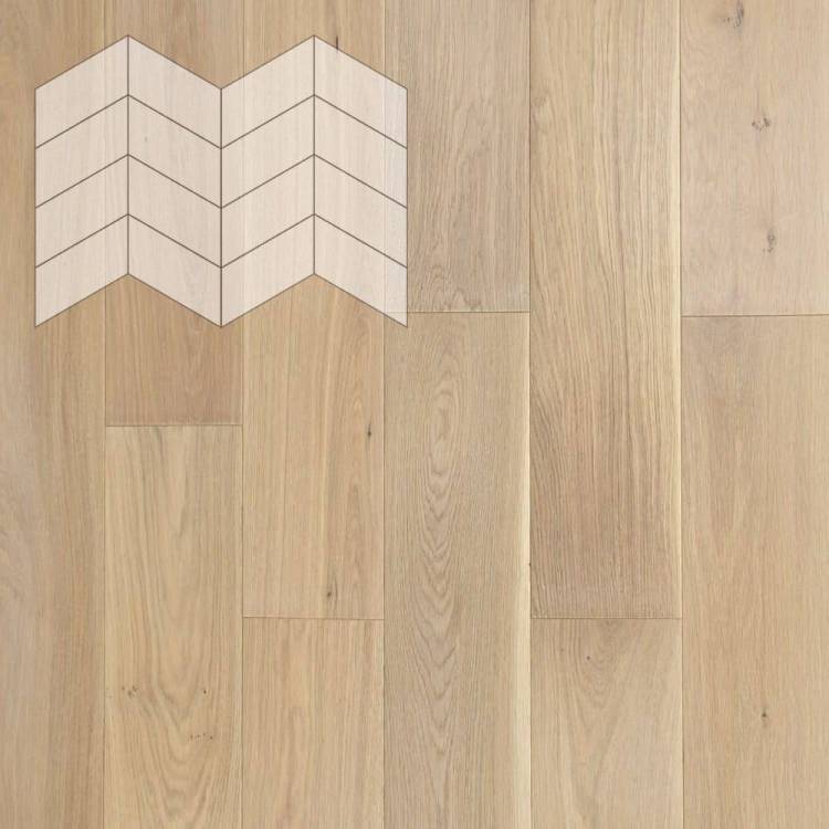 Паркетная доска Lab Arte Chevron Дуб Селект Чегет белый лак 490-600x110x14