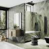 Шторка на ванну MaybahGlass MGV-644-6 40.5x140, поворотная, стекло прозрачное 6 мм, профиль черный фото 2