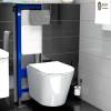 Унитаз подвесной Point Виктория PN41061 безободковый, сиденье микролифт, белый фото 6