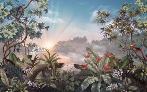 3D Фотообои Artegrafico «Закат над рекой» TP-023 канвас