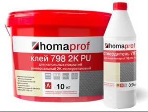Клей для резиновых и каучуковых покрытий Homaprof 798 2K PU (10 кг)