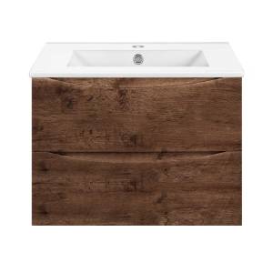 Тумба под раковину Vincea Mia Slim VMC-2MC700S1RW 700 подвесная, 2 выкатных ящика soft close, R.Wood