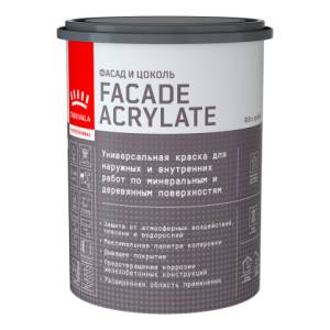 Краска универсальная Tikkivala Facade Acrylate глубокоматовая база C 0.9 л
