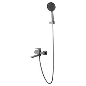 Смеситель для ванны Wonzon & Woghand WW-88639010-BGM с душевым гарнитуром, темный графит