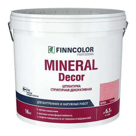Штукатурка структурная декоративная Finncolor Mineral Decor шуба 1.5 мм KTA 16 кг