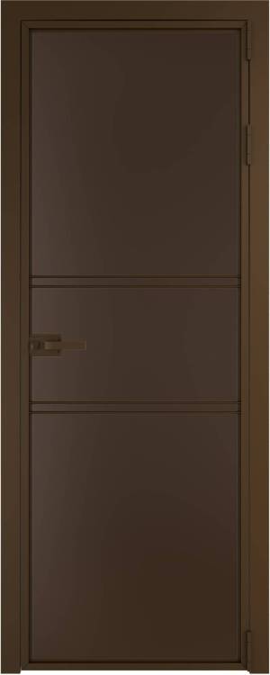 Межкомнатная дверь Profil Doors 2 AX цвет профиля Деорэ, стекло безопасное 6 мм монохром шоколад 600x2000