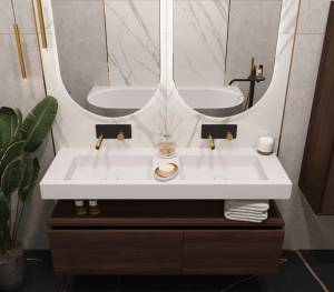 Раковина Armadi Art Flat 888-140 со столешницей, белая матовая, 140 см