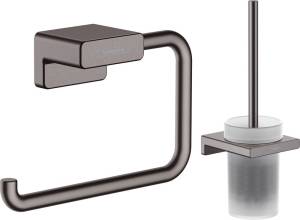 Набор Hansgrohe AddStoris Держатель туалетной бумаги 41771340 + Ершик 41752340 шлифованный черный хром