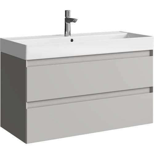 Тумба с раковиной Aqwella Geometria 100 Серый туман