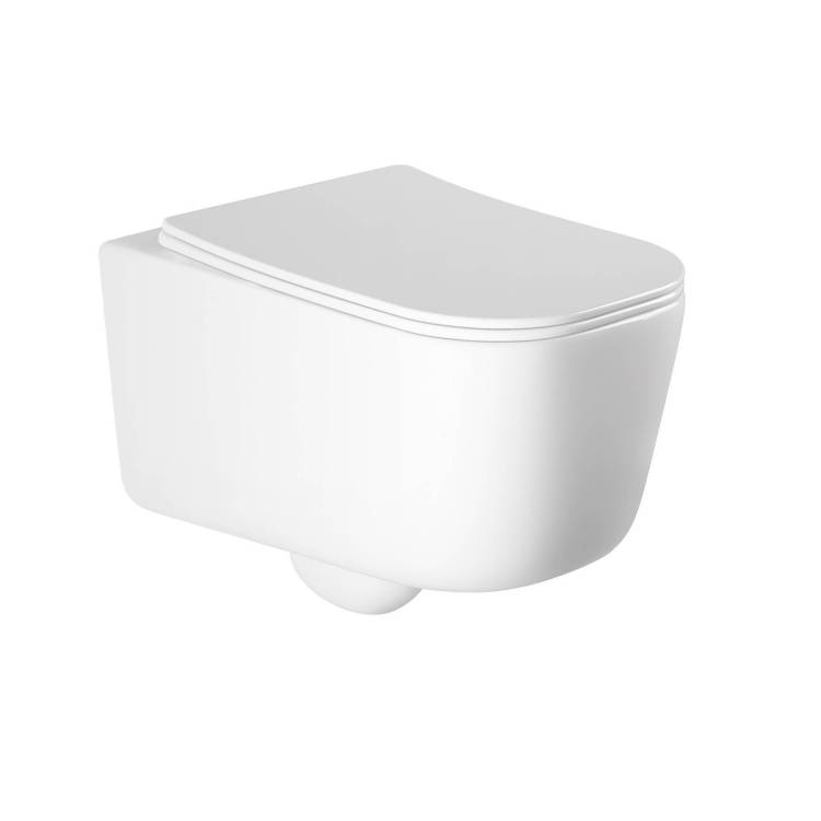 Унитаз подвесной Aquatek Лугано AQ2002-00 безободковый, с крышкой-сиденьем микролифт