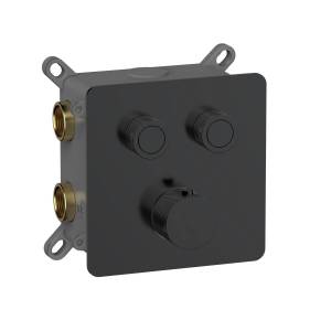 Термостатический смеситель AQUAme AQM8811MB с регулировкой напора, с внутренней частью, черный матовый