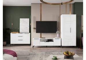 Стенка в гостиную Woodville Иадама 620682 белый, белый глянец комплектация 2