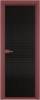 Межкомнатная дверь Profil Doors 1 AV цвет профиля Красный антрацит, стекло безопасное 6 мм мору черный 700x2000