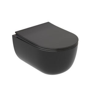Унитаз подвесной Ceramica Nova Modena CN6063MB безободковый, сиденье микролифт, черный матовый