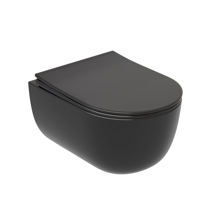 Унитаз подвесной Ceramica Nova Modena CN6063MB безободковый, сиденье микролифт, черный матовый