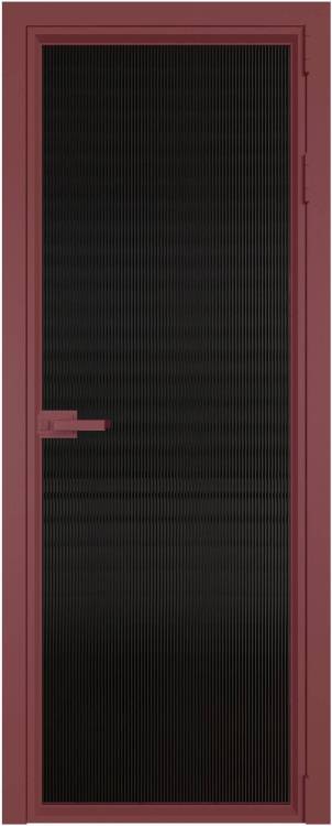 Межкомнатная дверь Profil Doors 1 AV цвет профиля Красный антрацит, стекло безопасное 6 мм мору черный 700x2000