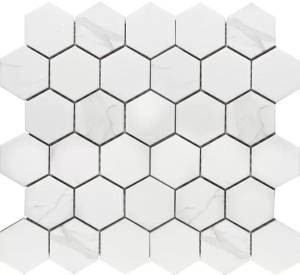 Мозаика StarMosaic Hex+Octagon+Triangolo PMMT83017 Hexagon small Carrara Matt 26.5х27.8