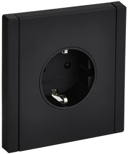 Розетка 1-местная с заземлением и шторками IEK Forte&Piano FP-R14-16-1-M-K02 черный