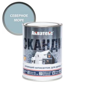 Антисептик для древесины кроющий акриловый Акватекс Сканди полуматовый, северное море 0.75 л