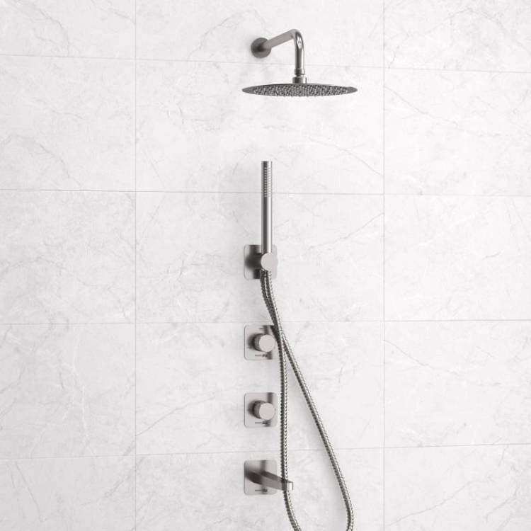 Душевой комплект Wasserkraft Tauber A6451.297.298.097.121.275.100.276 встраиваемый, с верхней душевой насадкой, лейкой, никель